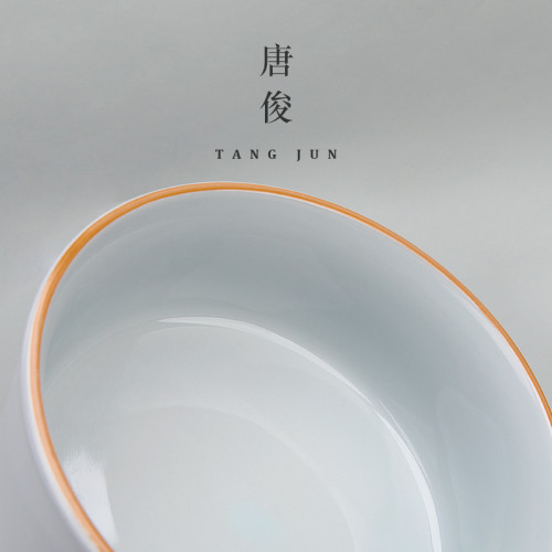 唐俊 景德鎮茶洗大號茶缸盃洗茶道配件中式水盂手繪