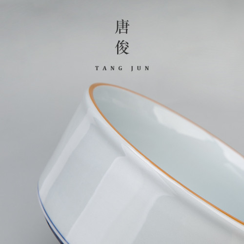 唐俊 景德鎮茶洗大號茶缸盃洗茶道配件中式水盂手繪