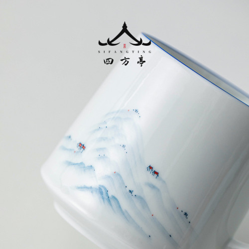 茶盃中國風盃子陶瓷盃泡茶盃辦公室水盃茶水分離教師節三件套帶蓋