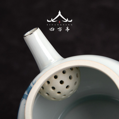 景德鎮手繪茶壺陶瓷單壺家用泡茶壺簡約過濾沖茶器個人單個茶具