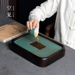 茶海現代小茶磐日式茶台簡易瀝水磐家用儲水式小型托磐乾泡台輕奢