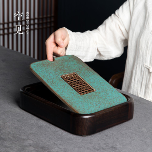 茶海現代小茶磐日式茶台簡易瀝水磐家用儲水式小型托磐乾泡台輕奢