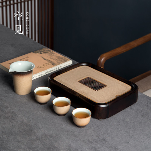 茶海現代小茶磐日式茶台簡易瀝水磐家用儲水式小型托磐乾泡台輕奢