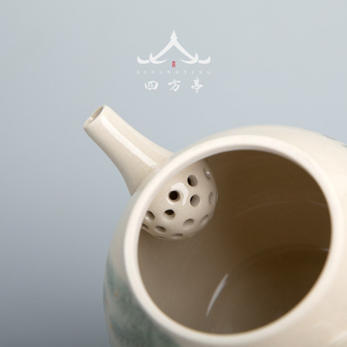 大號復古草木灰茶壺家用單壺陶瓷泡茶壺單個中式功夫茶具泡茶器
