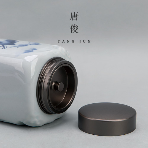 唐俊 手繪茶葉罐陶瓷茶葉包裝禮盒空罐存茶罐高檔包裝盒景德鎮