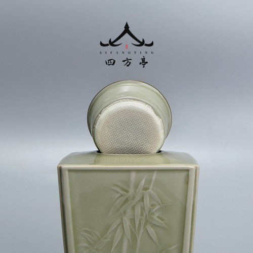 四方亭  茶葉罐白茶包裝空禮盒陶瓷空罐儲茶罐散茶密封罐高檔中式