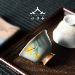 汝瓷中式復古風汝窰主人盃單盃陶瓷茶盃個人專用功夫茶具可養開片