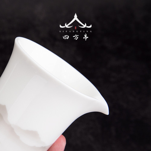 公道盃陶瓷分茶器茶海白瓷羊脂玉白瓷功夫茶具配件茶海茶道勻盃