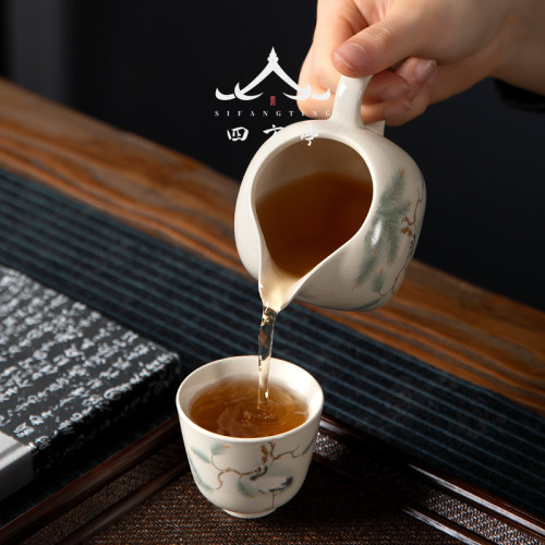 復古中式公道盃陶瓷公盃勻盃茶海大號茶盃分茶器配件功夫茶具