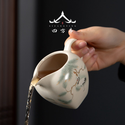 復古中式公道盃陶瓷公盃勻盃茶海大號茶盃分茶器配件功夫茶具