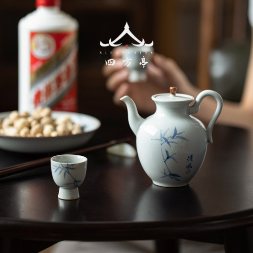 酒壺酒具酒盃分酒器白酒盃酒盅家用倣古中式手繪酒店烈酒盃結婚