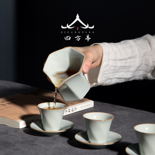 空見 公道盃汝瓷茶海創意茶漏一體過濾公盃茶具用品工具汝窰套裝