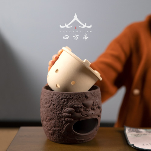 四方亭日式煮茶壺碳爐燒水爐酒精爐煎茶普洱老白茶紅泥側把壺手柄
