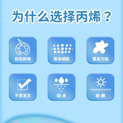 丙烯顔料套裝12色ml;兒童繪畫數字石膏娃娃diy玻璃塗色顔料條批髮