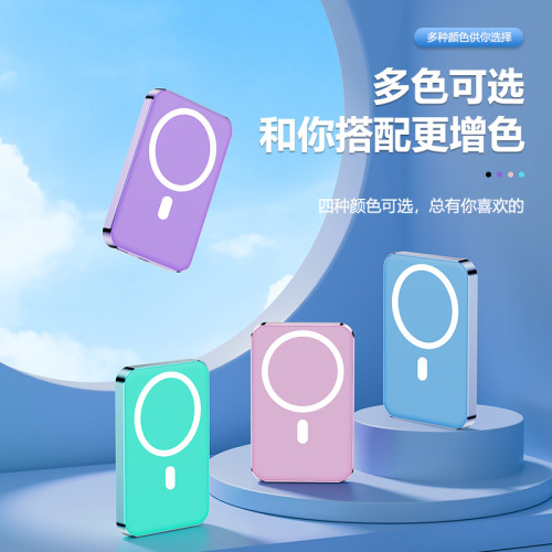 Magsafe磁吸充電寶跨境超薄5000毫安20W快充適用蘋果磁吸充電寶