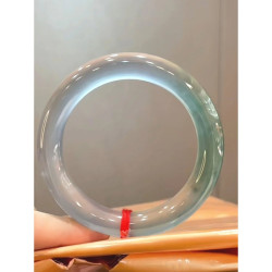 天然緬甸老坑冰種翡翠玉手鐲女高冰飄花圓條水潤翡翠手鐲送禮批髮