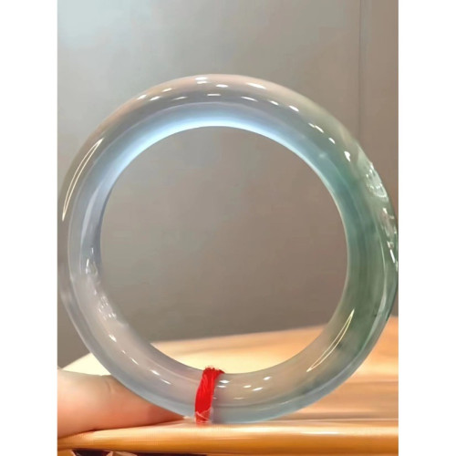天然緬甸老坑冰種翡翠玉手鐲女高冰飄花圓條水潤翡翠手鐲送禮批髮