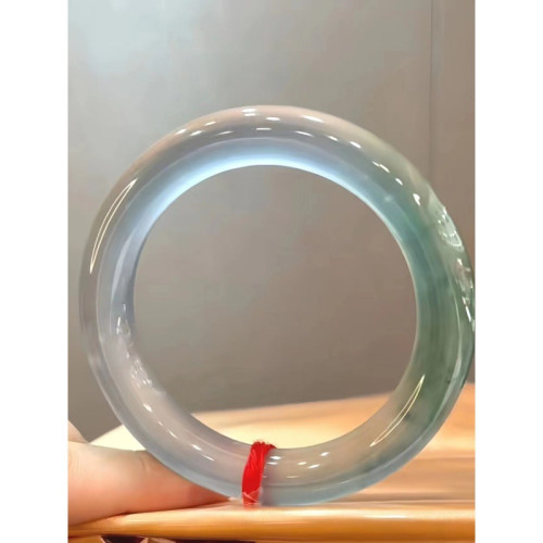 天然緬甸老坑冰種翡翠玉手鐲女高冰飄花圓條水潤翡翠手鐲送禮批髮