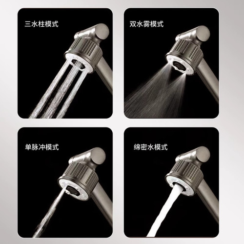 槍灰色面盆萬向招財貓水龍頭全銅多功能洗手盆旋轉冷熱水龍頭