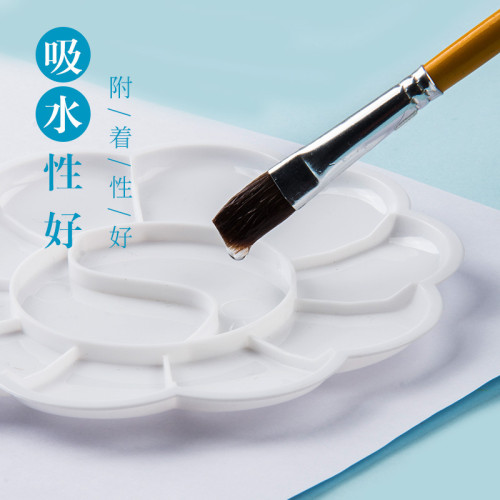 狼毫畫筆批髮木質黃杆平頭油畫丙烯水粉水彩顔料專用套裝美術勾線