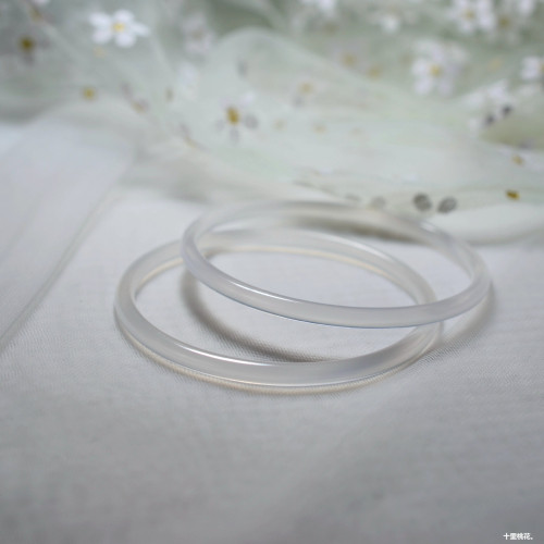 天然瑪瑙手鐲荔枝凍叮噹鐲白玉髓叮噹鐲女士極細叮噹鐲原鑛無憂化