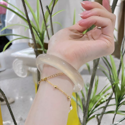天然瑪瑙手鐲女款馬料香檳金玉髓貴妃鐲冰底珠寶送禮物女友白月光