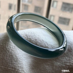 新款庫裡藍玉髓手鐲女時尚藍瑪瑙庫裡蘭冰透天青凍玉石少女款鐲子