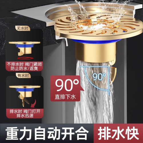 大濾網防臭地漏衛生間下水道防返臭神器封口蓋全銅通用內芯防反味