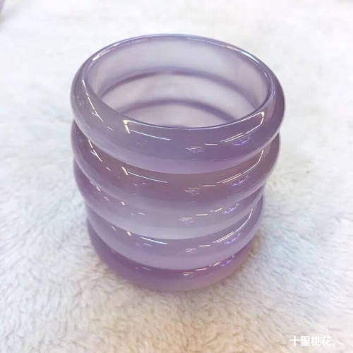 天然巴西紫玉髓紫羅蘭瑪瑙手鐲高冰少女款手鐲冰種紫玉髓鐲子送禮