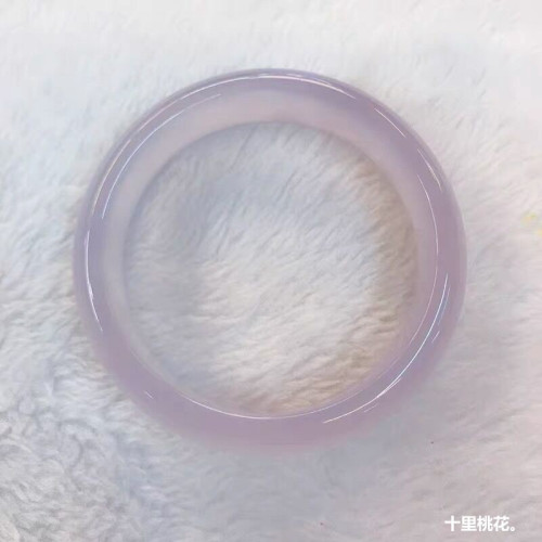 天然巴西紫玉髓紫羅蘭瑪瑙手鐲高冰少女款手鐲冰種紫玉髓鐲子送禮