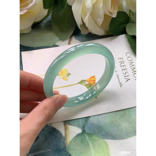 瑪瑙手鐲衹此青綠冰種油青瑪瑙手鐲女士文藝清新玉鐲小衆飾品批髮