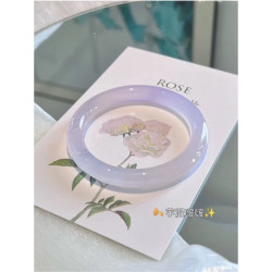 冰種玉髓手鐲芋泥啵啵鐲子瑪瑙圓條白月光岫玉天然紫羅蘭手鐲女款