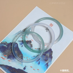 天然漸變油青色瑪瑙手鐲女半山半水美人鐲翡翠色遠山黛玉髓叮噹鐲