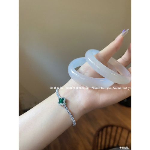 天然瑪瑙玉手鐲玉鐲白月光鐲子女款玉髓荔枝凍10mm女冰種翡翠15mm