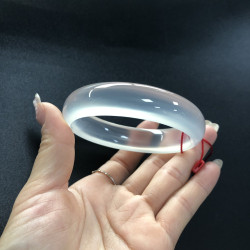 原色白冰種瑪瑙手鐲女款天然瑪瑙白玉髓收藏精品白月光手鐲子送禮