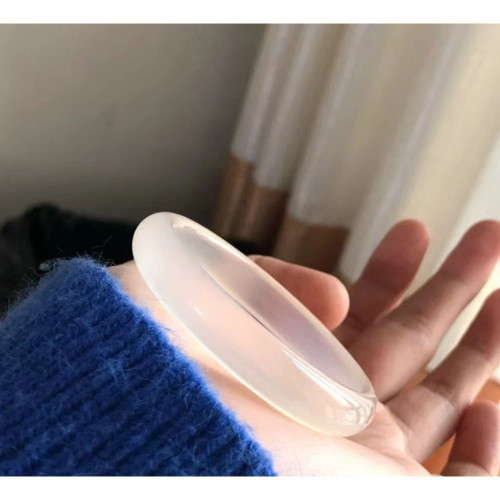 冰種白月光瑪瑙手鐲香檳金荔枝凍瑪瑙手鐲仙女手鐲少女款天然玉髓