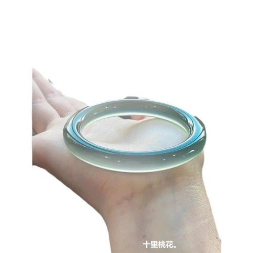 熱賣庫裡藍瑪瑙玉髓手鐲高冰禮物飾品手鐲馬達加斯加熱賣荔枝玉鐲