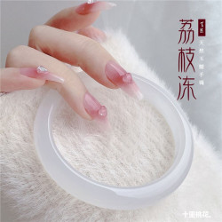 高冰瑪瑙手鐲白月光荔枝凍瑪瑙手鐲女天然玉髓鐲子冰種玉鐲少女款