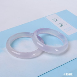 天然紫羅蘭玉髓手鐲女淡紫色芋泥啵啵玉鐲淺紫色瑪瑙正鐲漢服配飾