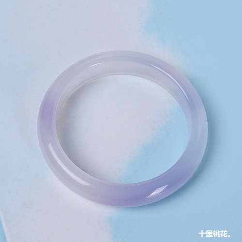 天然紫羅蘭玉髓手鐲女淡紫色芋泥啵啵玉鐲淺紫色瑪瑙正鐲漢服配飾