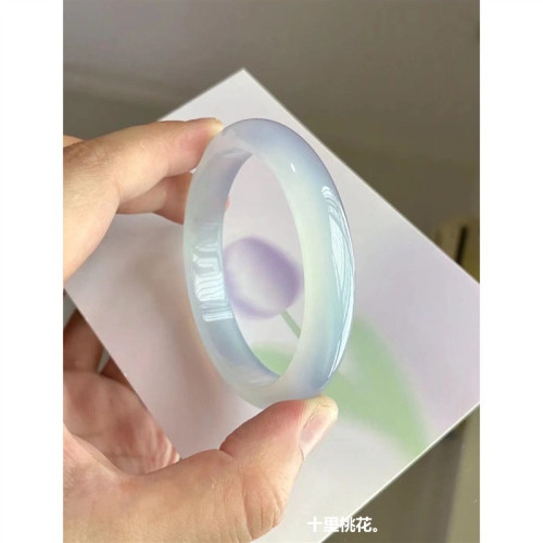 氣質古風扁條年輕馬達加斯加淡紫淡綠瑪瑙ins玉髓款正圈少女冰種
