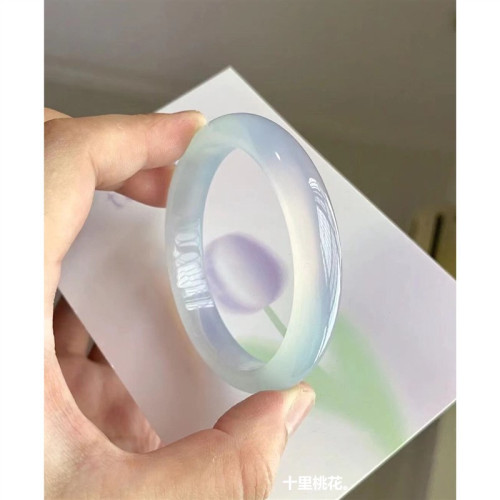 氣質古風扁條年輕馬達加斯加淡紫淡綠瑪瑙ins玉髓款正圈少女冰種