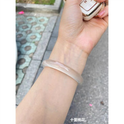 天然瑪瑙手鐲馬料玉髓冰種瑪瑙鐲子女款白月光白冰荔枝凍高冰小衆