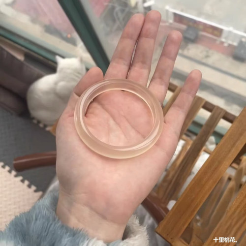 馬料玉髓香檳金瑪瑙手鐲子冰熒光小鋼砲高冰天然送女友閨蜜荔枝凍