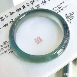 天然瑪瑙手鐲冰種庫裡藍手鐲冰透天青凍玉石女款輕奢招財玉鐲玉髓