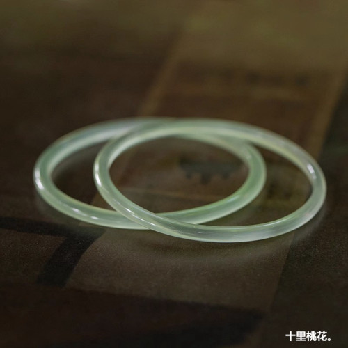 天然玉髓古風手鐲 叮噹鐲 細條瑪瑙鐲子小冰條玉石極細簡約手鐲女