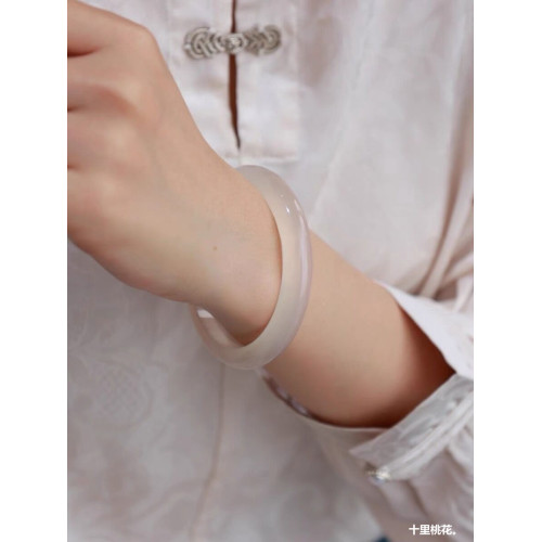 【新品熱賣】天然高冰種玉鐲少女款翡翠瑪瑙手鐲高冰玉髓鐲子禮物