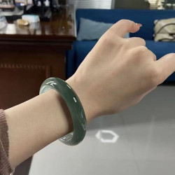 冰種翡翠手鐲高冰油青少女款玉手鐲老坑玉鐲子緬甸原石玉鐲女送禮