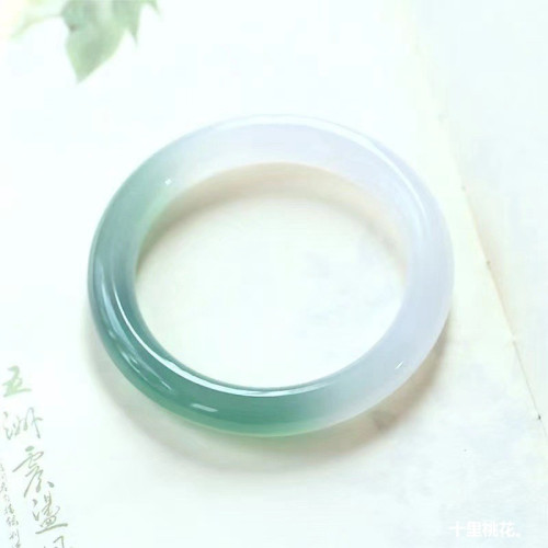 玉髓瑪瑙手鐲油青高冰透冰種半山半水玉石叮噹鐲女細圓條美人鐲子