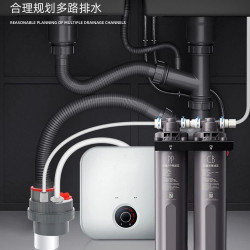 廚房下水琯三頭通防返臭神器洗菜盆水槽集成排水琯道多功能分水器